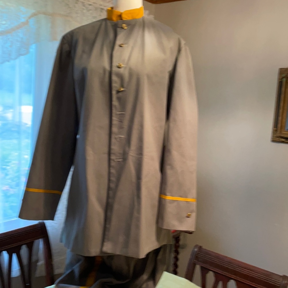 Reenactment uniform.  pants. 32x28. coat measures 22 arm pit to arm pit
